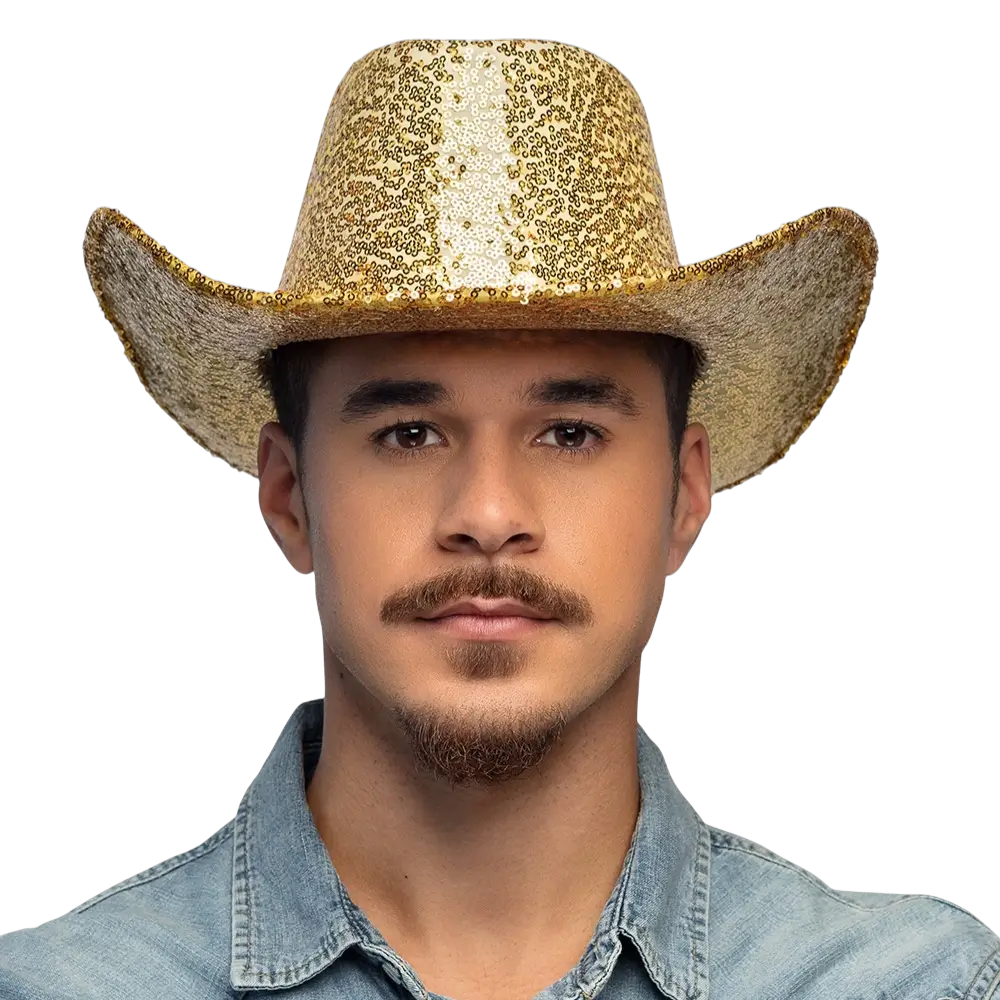 Rodeo party cowboy hat gold