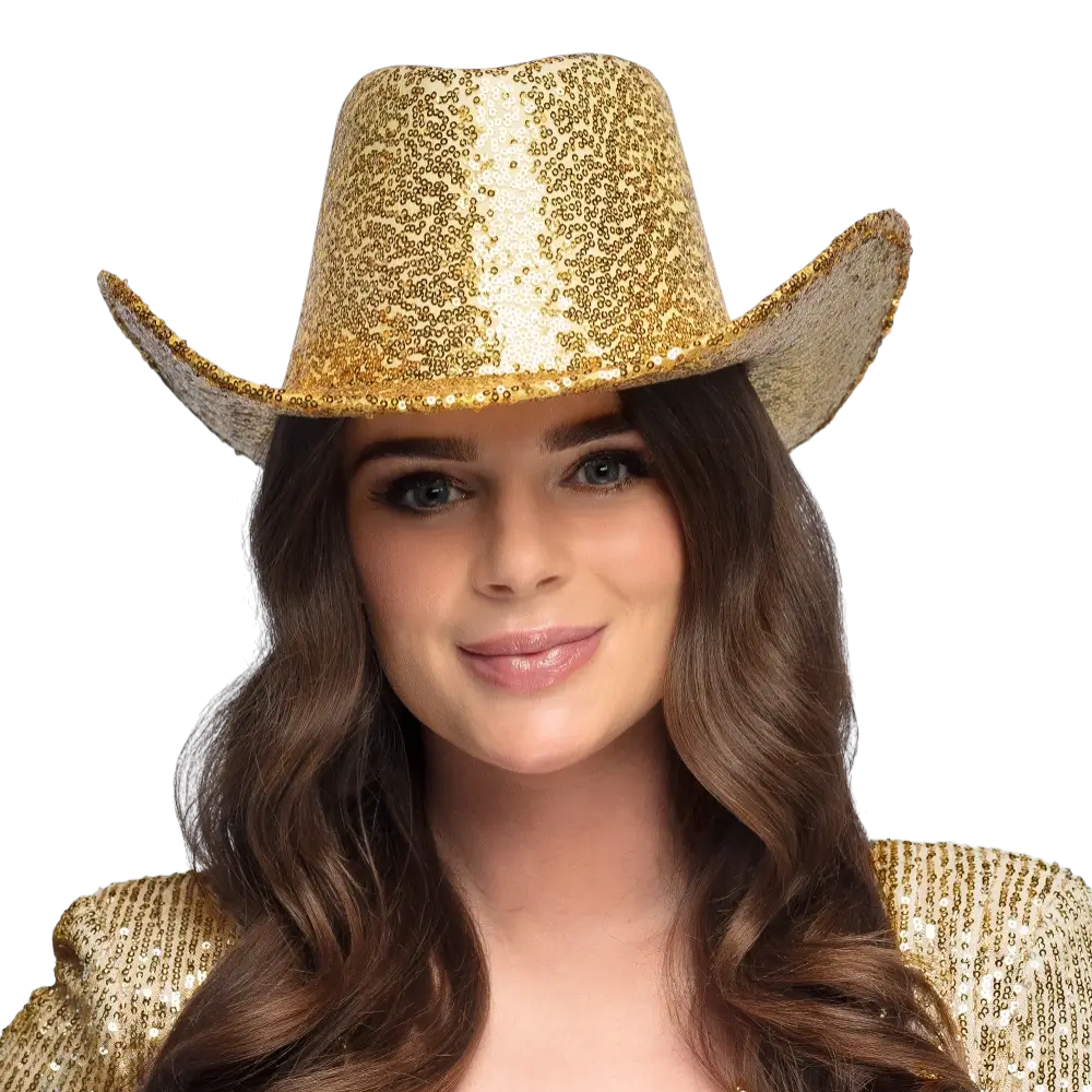 Rodeo party cowboy hat gold