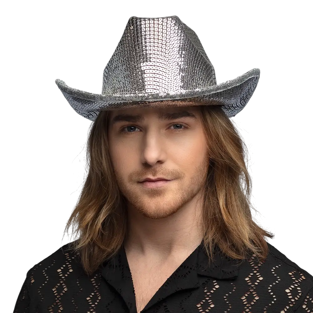 Groovy silver cowboy hat