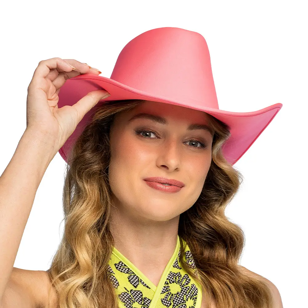 Cowboy hat with fringes for costume “Blaze” – Neon pink