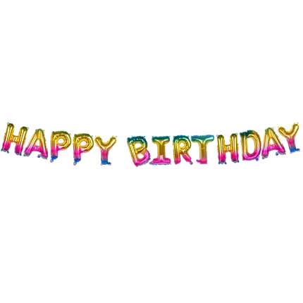 Happy birthday' aluminium balloon garland