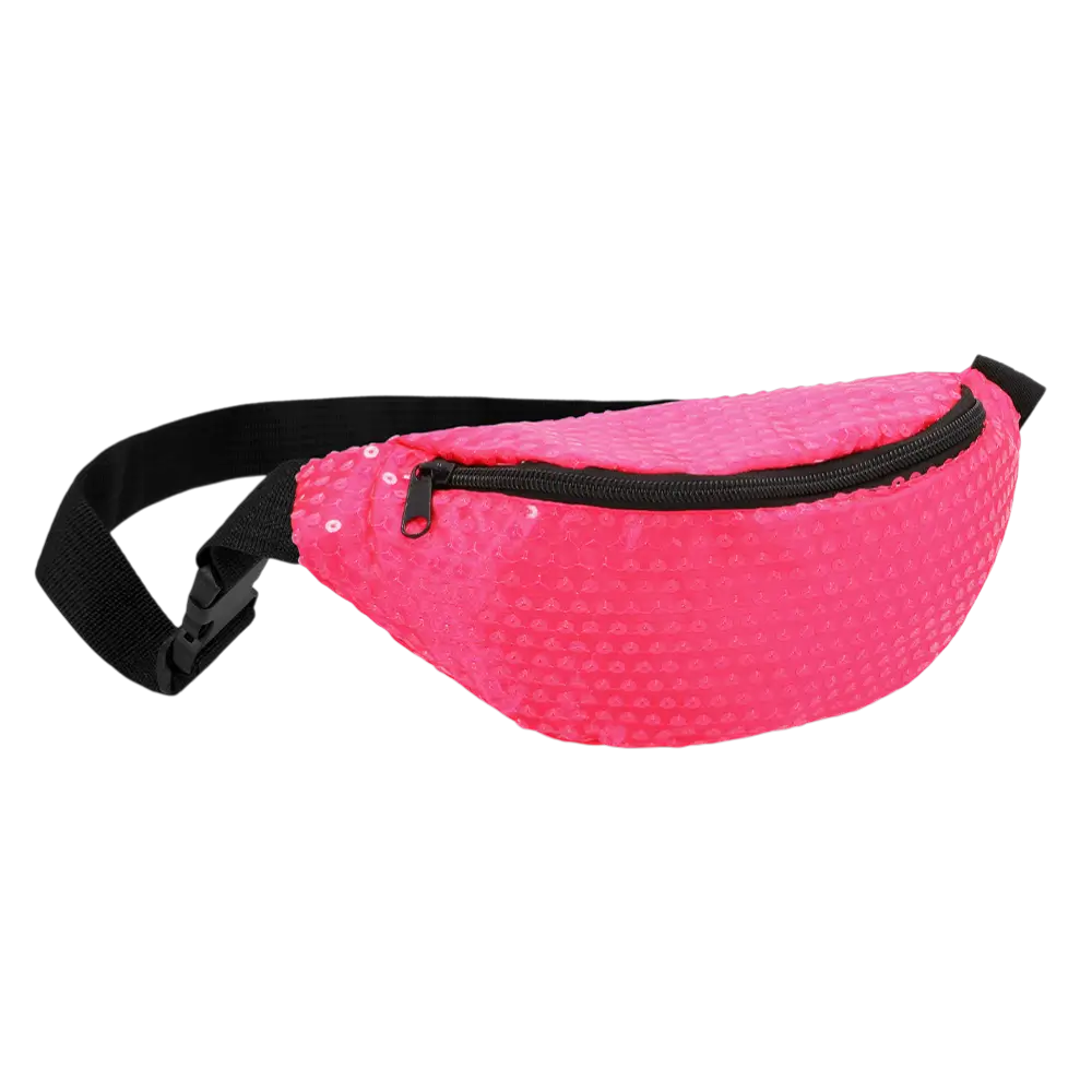 Sequin waist bag for party and costume – Neon pink
