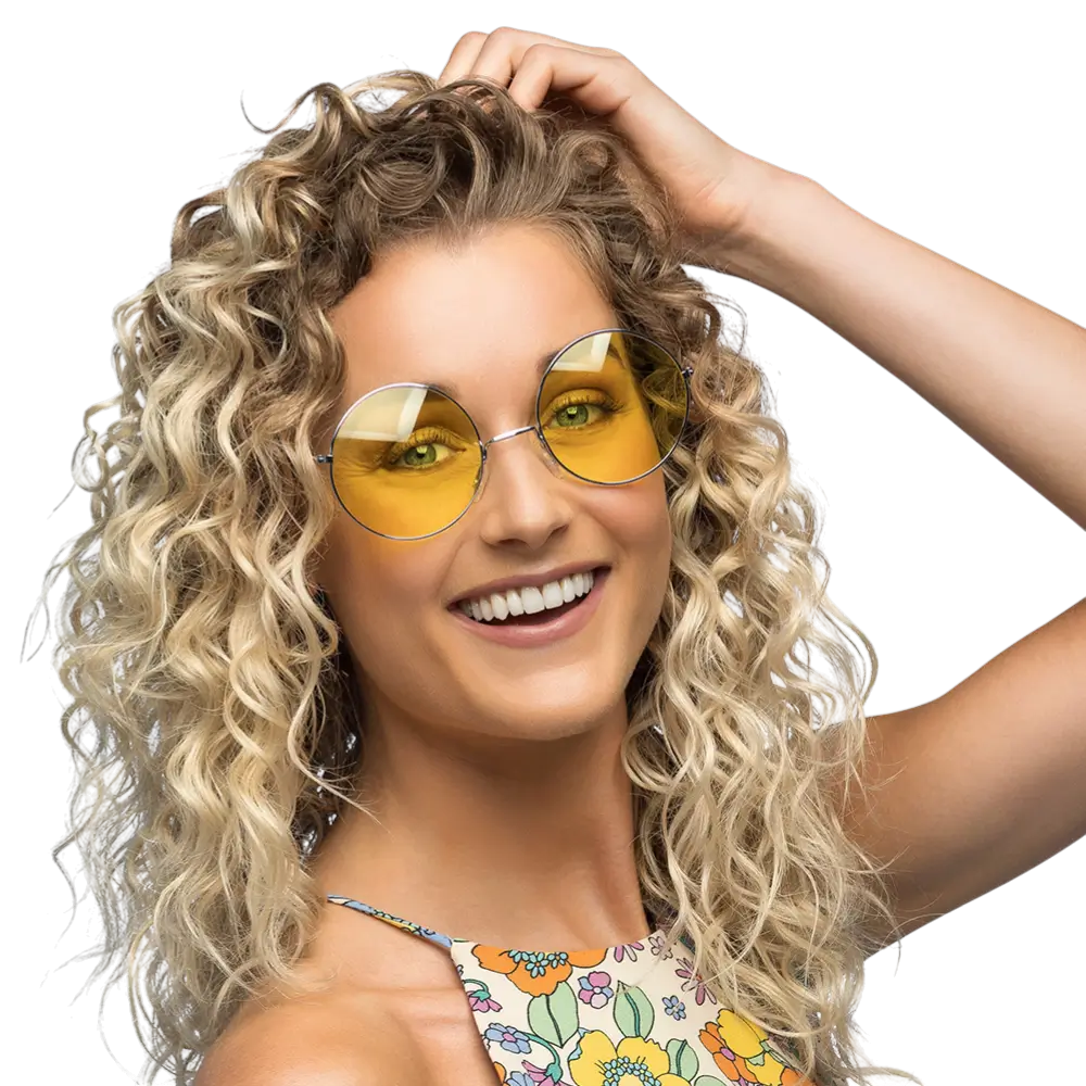 Hippie XL party glasses yellow