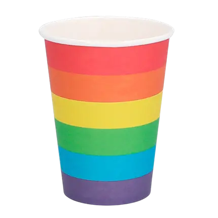 Set of 8 Rainbow paper cups 25cl