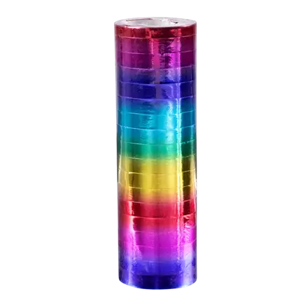 Set of 2 rolls of Metallic rainbow paper streamers 4 m