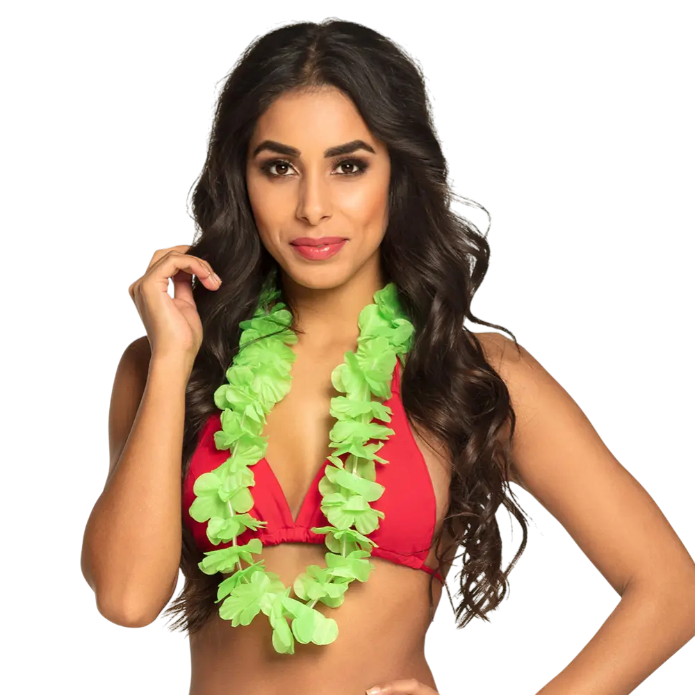 Ohana Hawaiian necklace in neon green