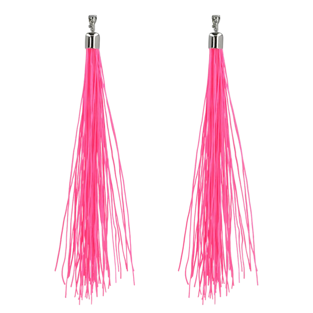 Pair of neon pink Festival earrings