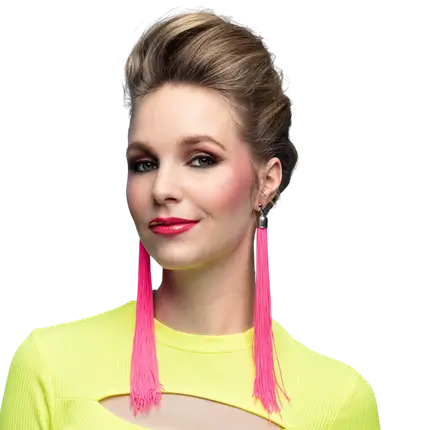 Pair of neon pink Festival earrings