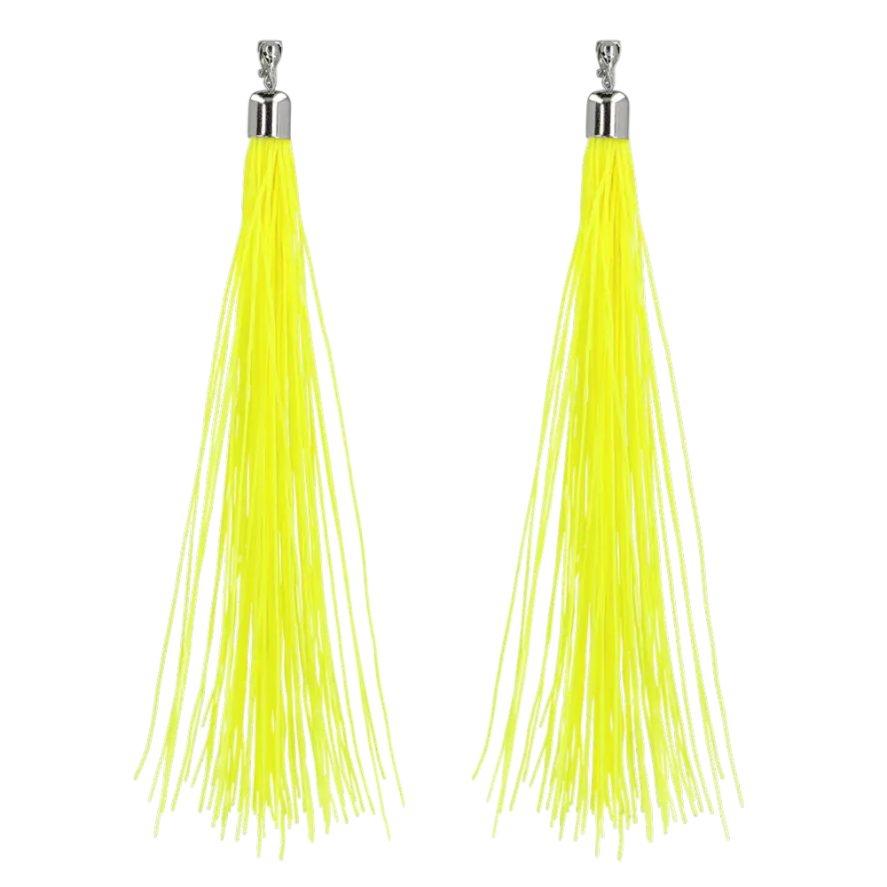 Pair of neon yellow Festival earrings