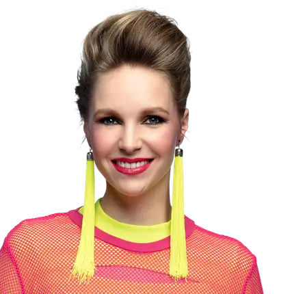 Pair of neon yellow Festival earrings