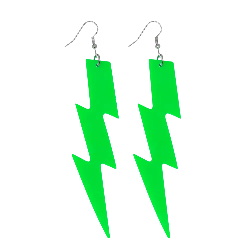Pair of neon green Flash earrings