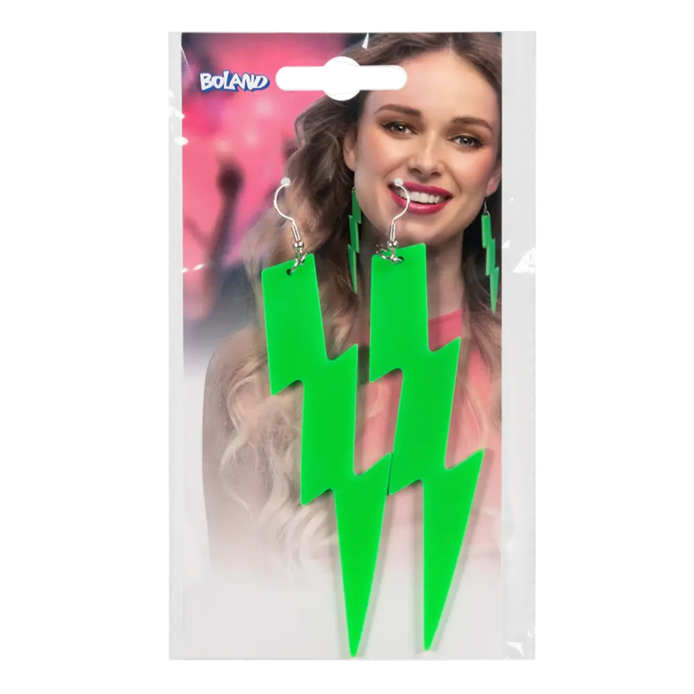 Pair of neon green Flash earrings