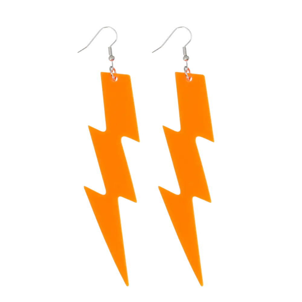 Pair of fluorescent orange Flash earrings