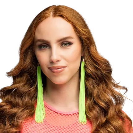 Pair of neon green earrings
