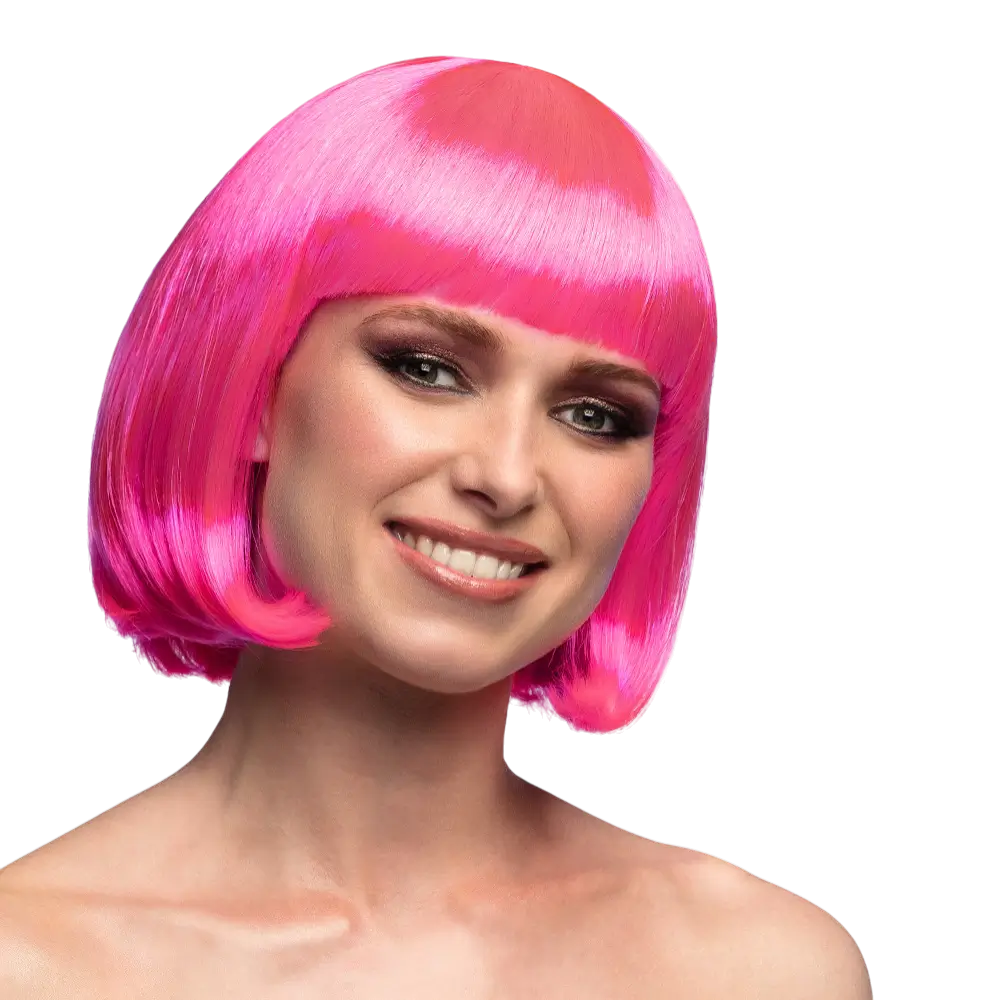 Fluorescent pink Cabaret wig