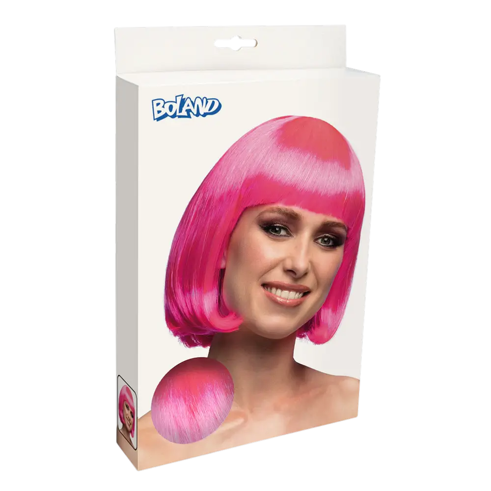 Fluorescent pink Cabaret wig