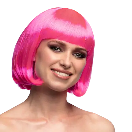 Fluorescent pink Cabaret wig