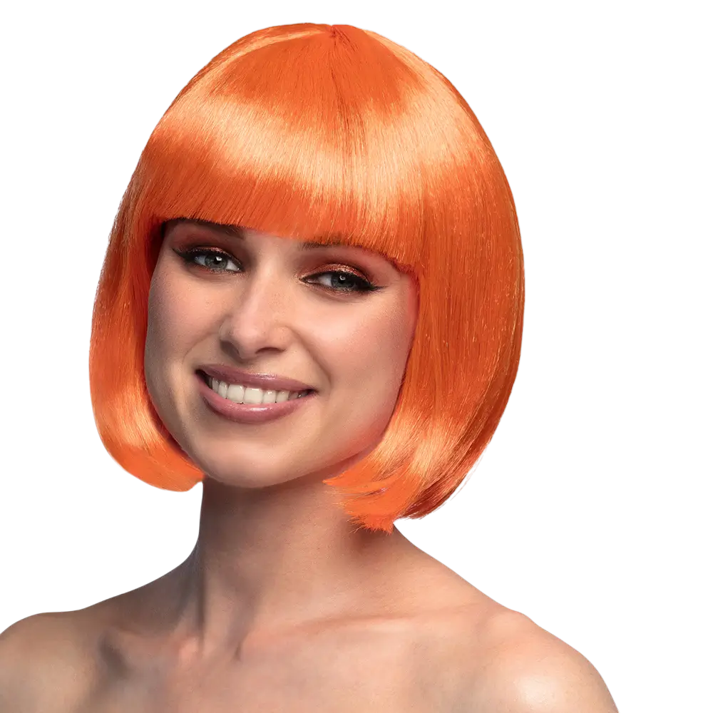 Fluorescent orange Cabaret wig