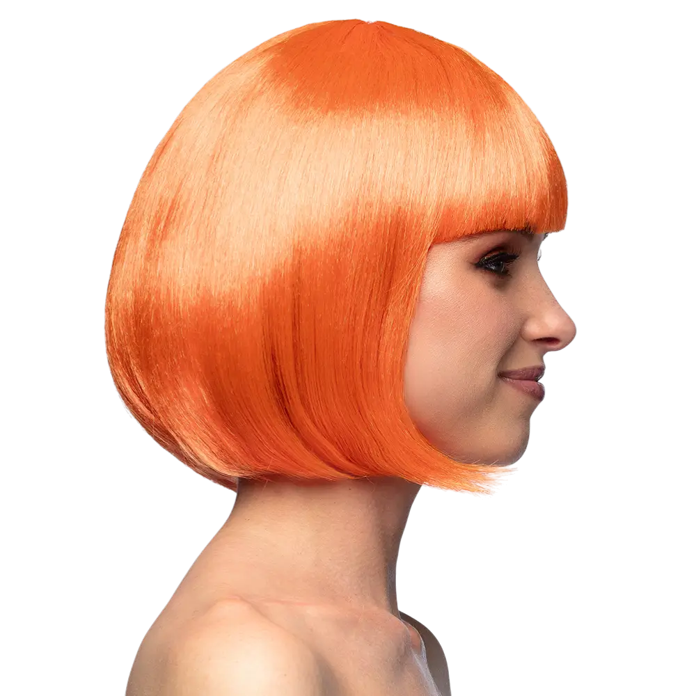 Fluorescent orange Cabaret wig