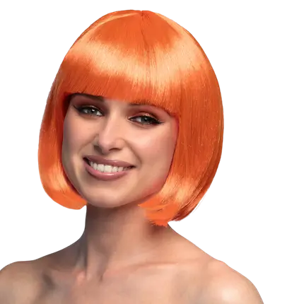Fluorescent orange Cabaret wig