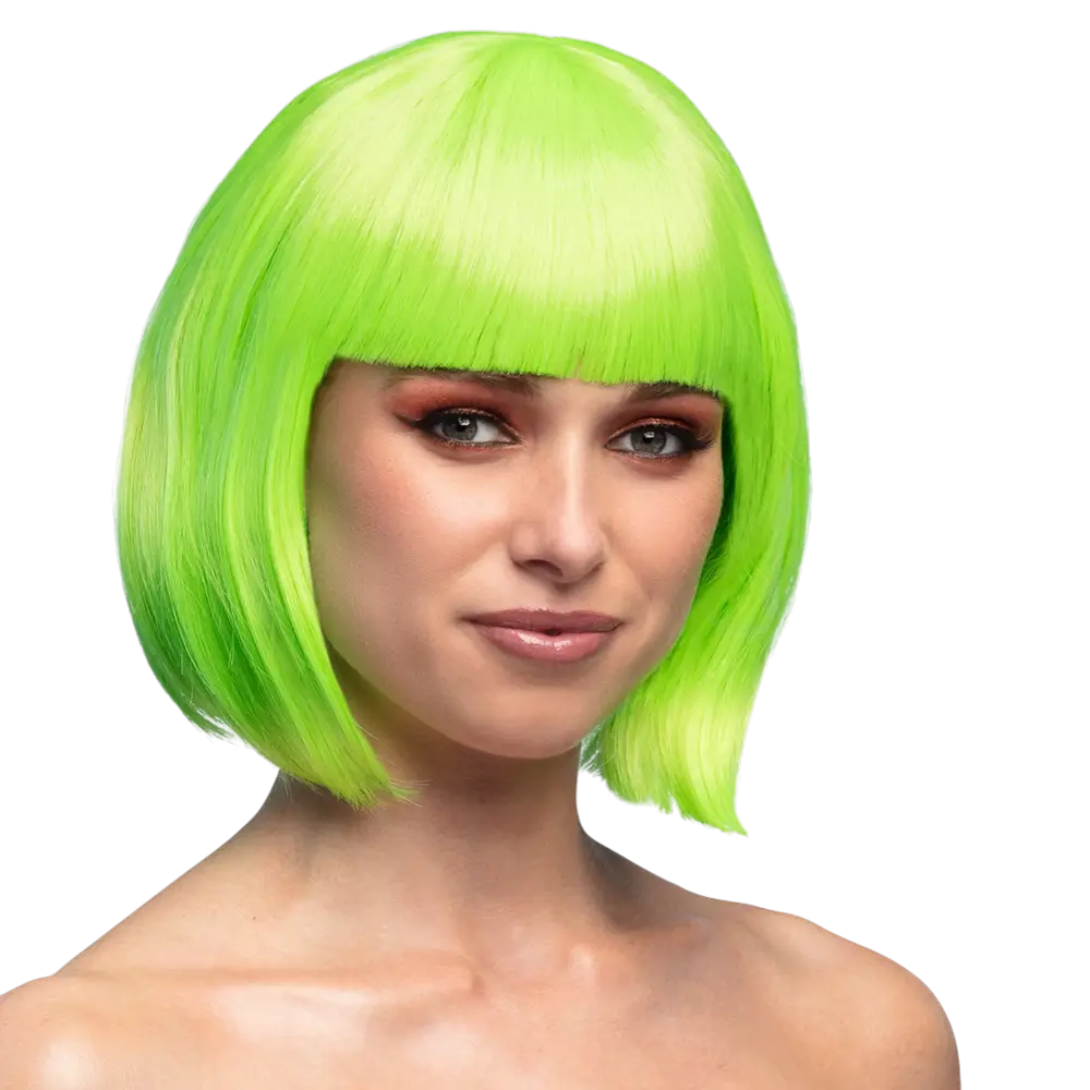 Fluorescent green Cabaret wig