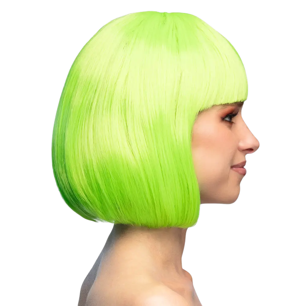 Fluorescent green Cabaret wig