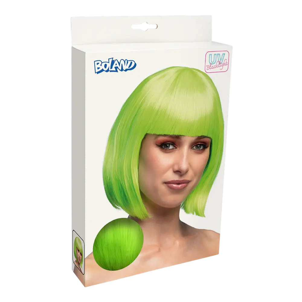 Fluorescent green Cabaret wig