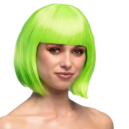 Fluorescent green Cabaret wig