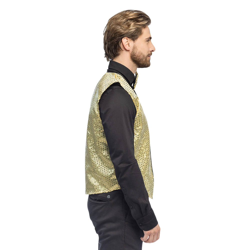 Sequin vest and bow tie “Spangles” – Size M/L – Gold