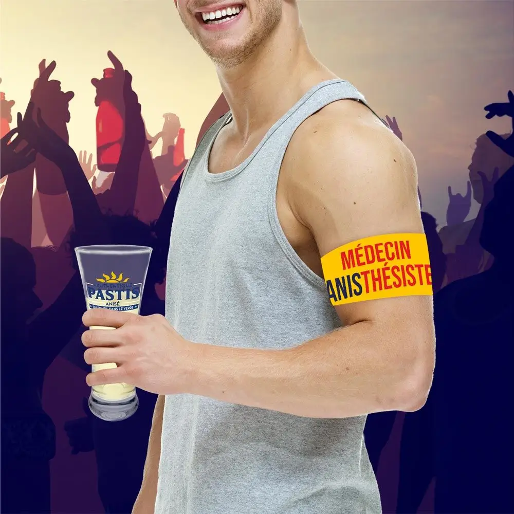 Yellow "Anisthesiologist Doctor" Aperitif Armband - Humorous Evening Entertainment