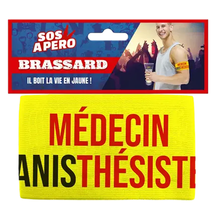 Yellow Anisthesiologist Doctor Aperitif Armband - Humorous Evening Entertainment