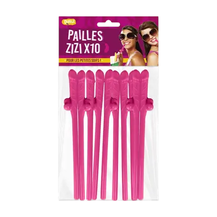 Pack of 10 Zizi Straws - Adult birthday and EVP accessory