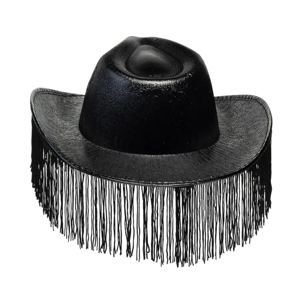 Fabulous" fringed cowboy hat - Black