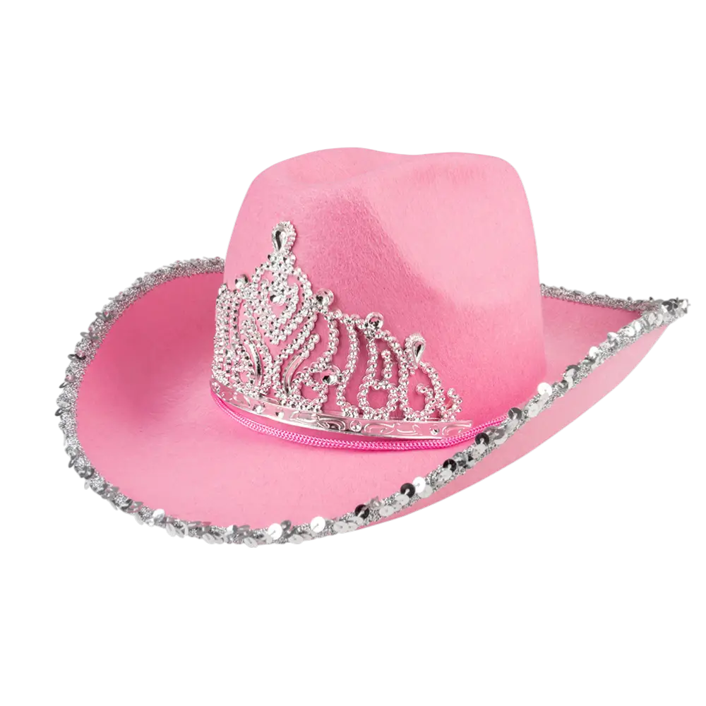 Glimmer" fringed cowboy hat - Pink