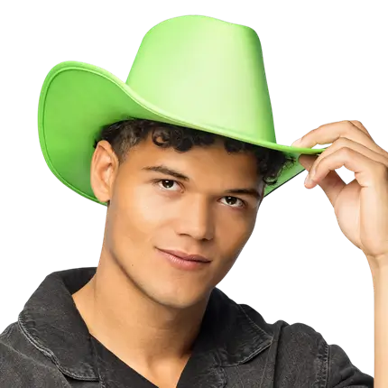 Blaze fringed cowboy hat - Fluorescent green