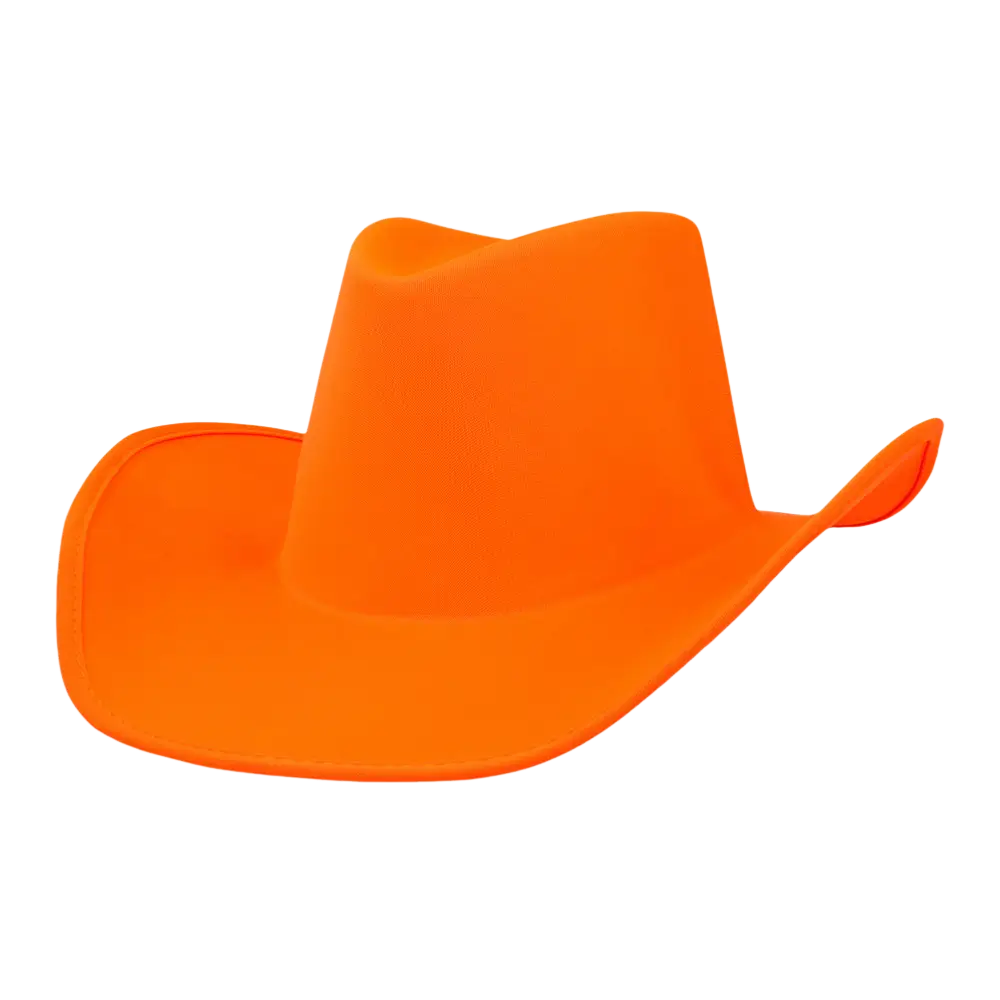 Blaze" fringed cowboy hat - Fluorescent orange