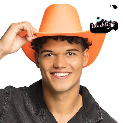 Blaze fringed cowboy hat - Fluorescent orange