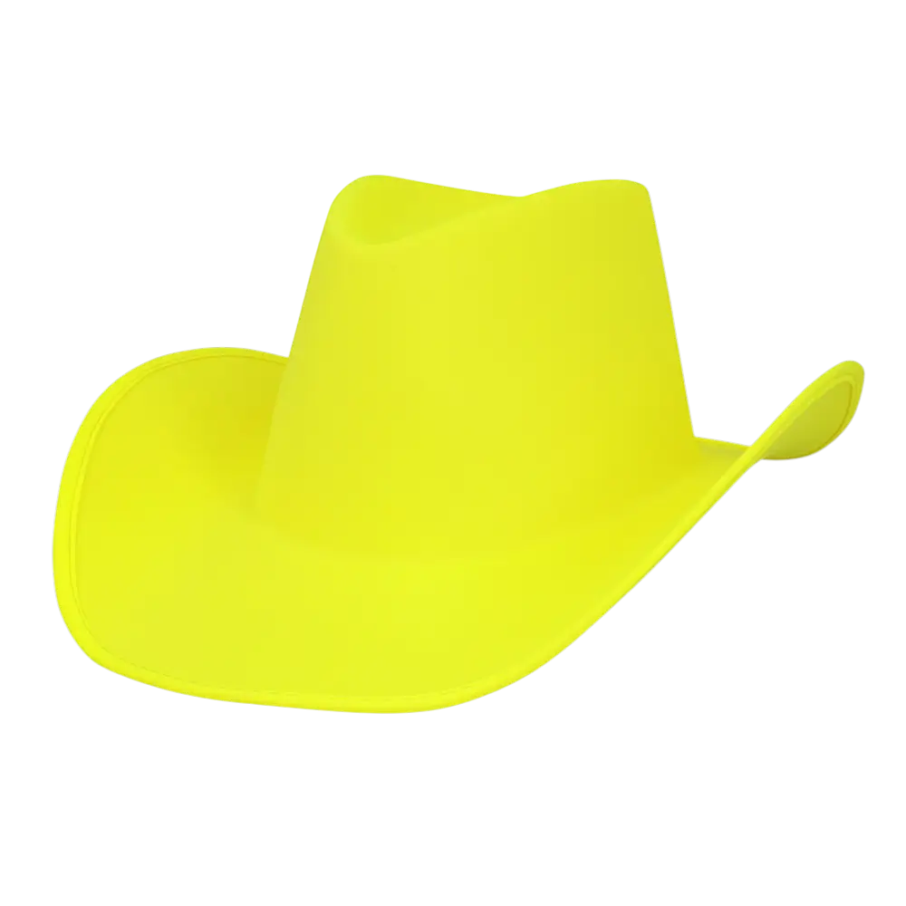 Blaze" fringed cowboy hat - Fluorescent yellow
