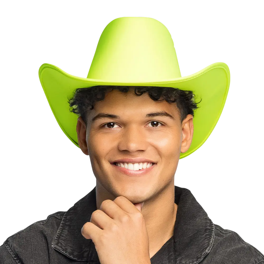 Blaze" fringed cowboy hat - Fluorescent yellow