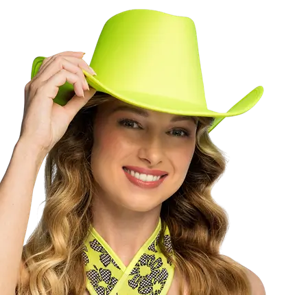 Blaze fringed cowboy hat - Fluorescent yellow