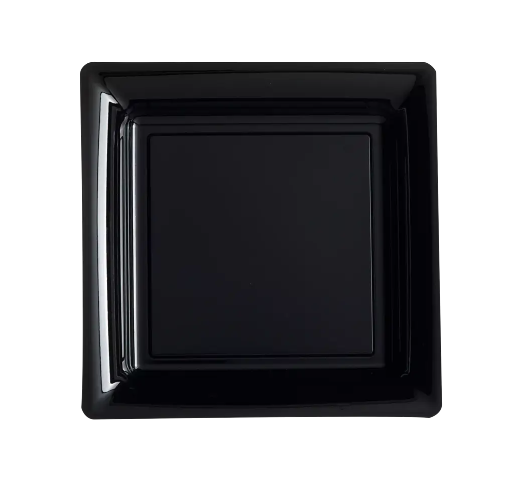 Square Reusable Unbreakable Plates 23.5 cm Black – Party Tableware