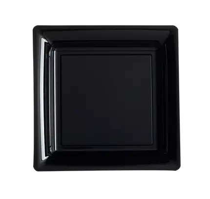 Square Reusable Unbreakable Plates 23.5 cm Black – Party Tableware