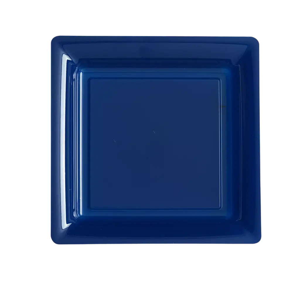Square Reusable Unbreakable Plates 23.5 cm Navy Blue – Party Tableware