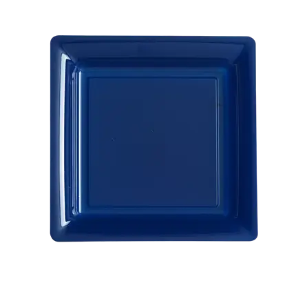 Square Reusable Unbreakable Plates 23.5 cm Navy Blue – Party Tableware