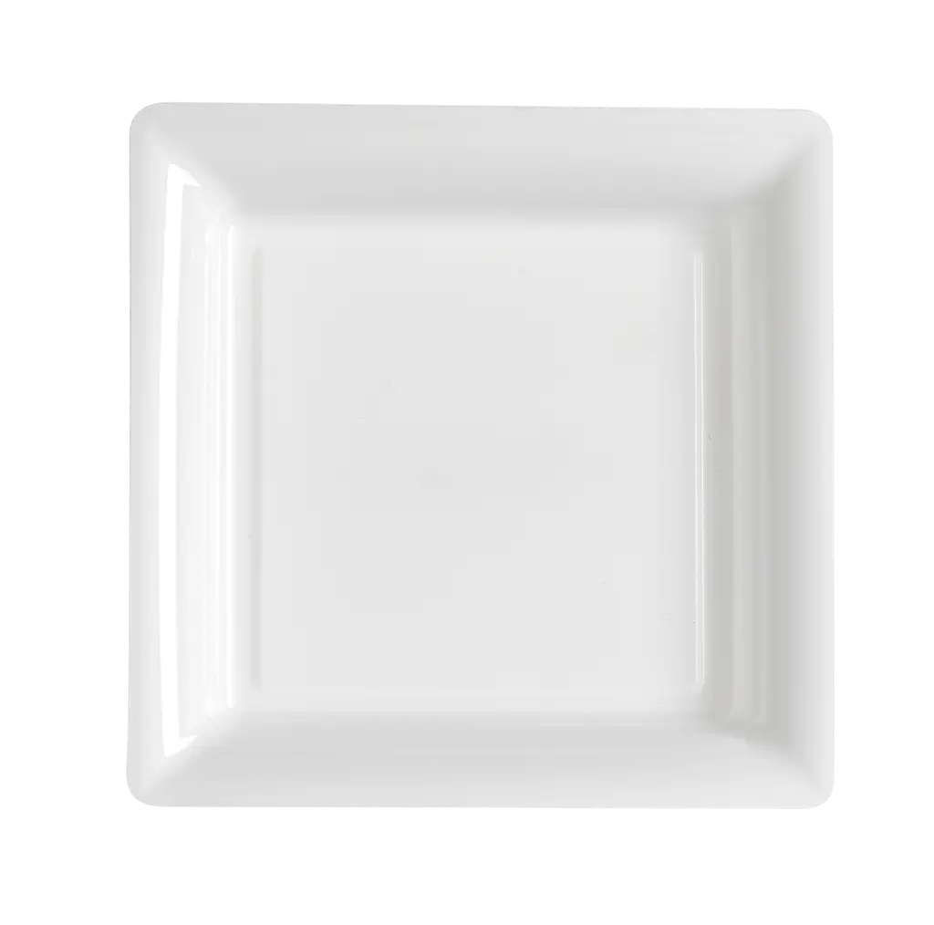 Square Reusable Unbreakable Plates 18 cm White – Party Tableware
