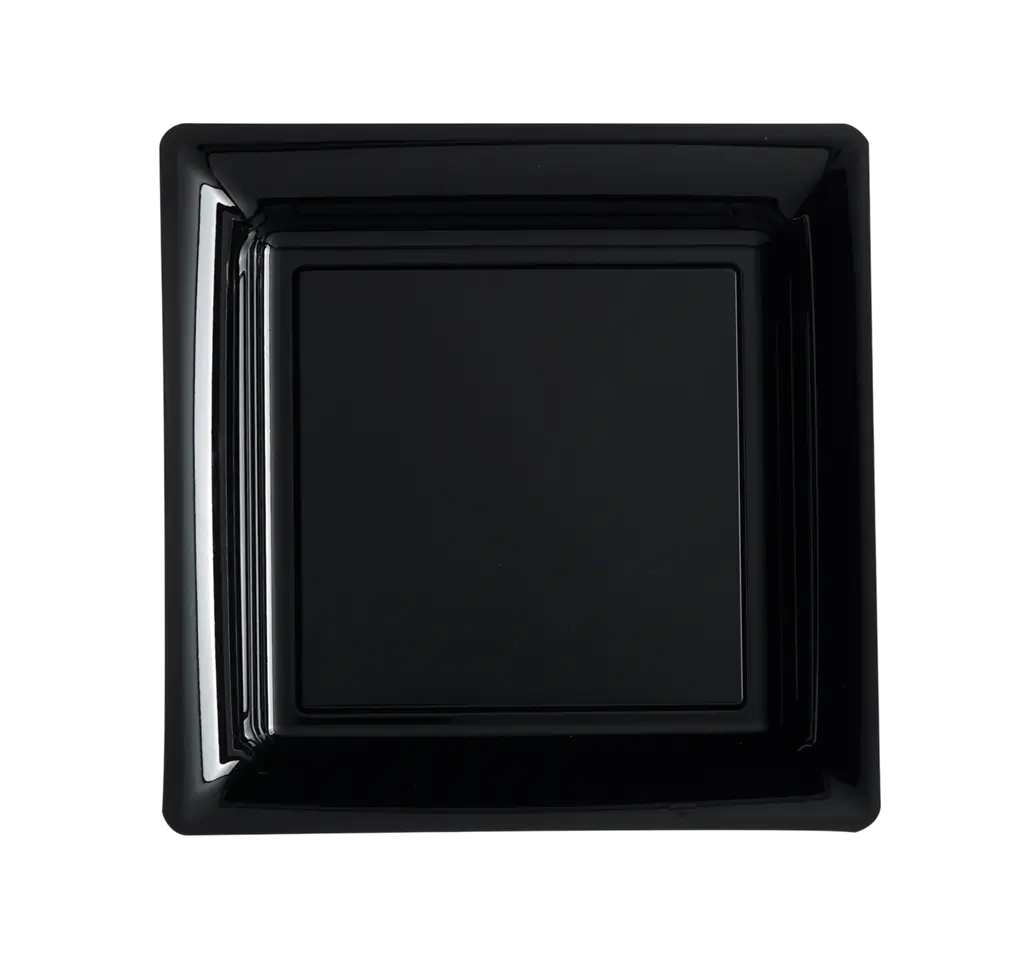 Square Reusable Unbreakable Plates 18 cm Black – Party Tableware