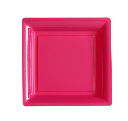 Square Reusable Unbreakable Plates 18 cm Fuchsia – Party Tableware