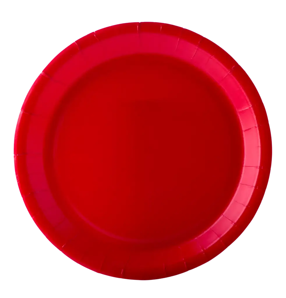 Round Paper Plates 22 cm Red – Party Tableware