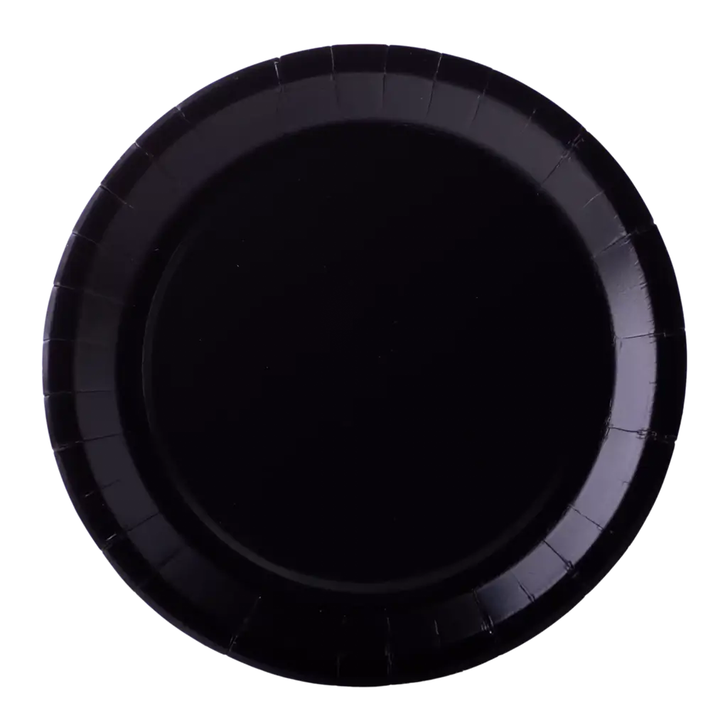 Round Paper Plates 22 cm Black – Party Tableware