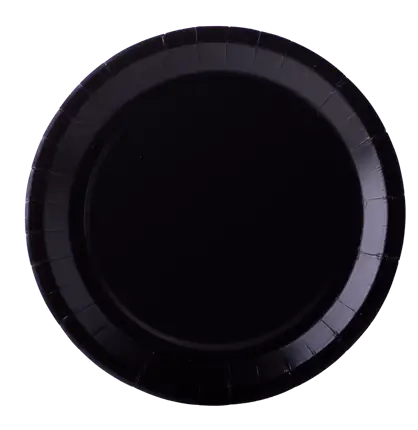 Round Paper Plates 22 cm Black – Party Tableware